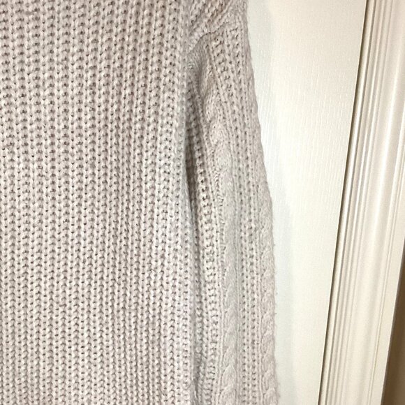 Falmer Heritage Women's White Cable Knit Long Sweater Size S Tassels Fisherman - Picture 5 of 7